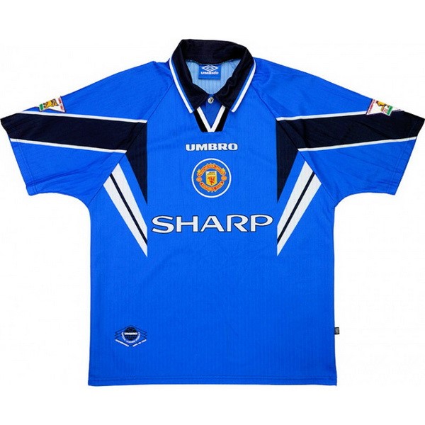 Camiseta Manchester United Replica Segunda Ropa Retro 1997 1998 Azul